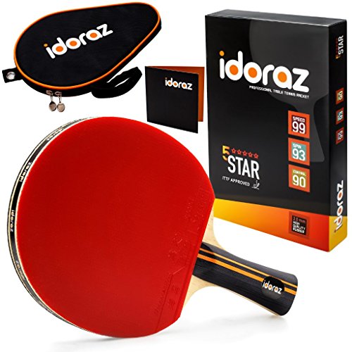 Product Cover Idoraz Table Tennis Paddle Professional Racket - Ping Pong Racket with Carrying Case - ITTF Approved Rubber for Tournament Play