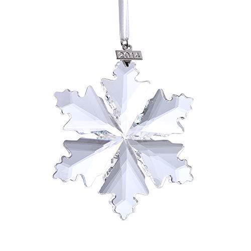 Product Cover XIANGBAN Crystal Snowflake Pendant Hexagonal Star Snowflakes Christmas Decorations,Christmas Tree Charm Jewelry（Year tag Detachable）