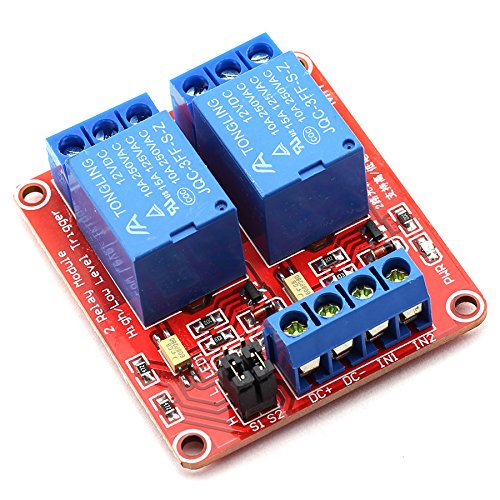 Product Cover DZS Elec 12V 2 Channel High/Low Level Trigger with Optical Isolation Relay Module Fault Tolerant Design Load AC 0-250V/10A DC 0-30V/10A Circuit Switch Board