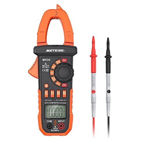 Product Cover Meterk Digital Clamp Meter Multimeter 4000 Counts Auto-ranging Multimeter AC/DC Voltage&Current Tester with Resistance, Capacitance, Frequency, Diode, Hz Test, Non-contact Voltage Detect
