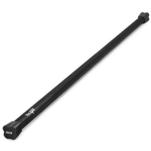 Product Cover Yes4All Total Body Workout Weighted Bar/Weighted Workout Bar - Great for Physical Therapy, Aerobics and Yoga - Weighted Exercise Bar (30 lbs)