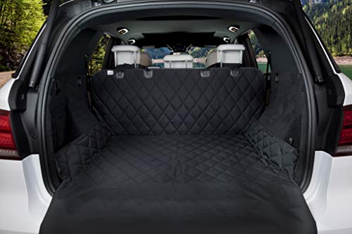 Product Cover BarksBar Luxury Pet Cargo Cover & Liner For Dogs - 80 x 52 Black, Quilted Waterproof Machine Washable & Nonslip Backing With Bumper Flap Protection- For Cars, Trucks & SUVs