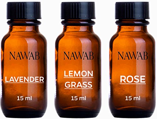 Product Cover NAWAB Essential Aroma Diffuser Oil(Lavender,Lemongrass,Rose-15ml Each)