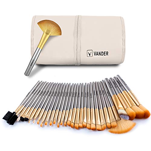 Product Cover Makeup Brushes - VANDER Professional 32 Piece Makeup Brushes Set Essential Cosmetics With Bag