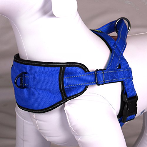 Product Cover Max and Neo Passport Reflective Dog Harness - We Donate a Harness to a Dog Rescue for Every Harness Sold (Large, Blue)