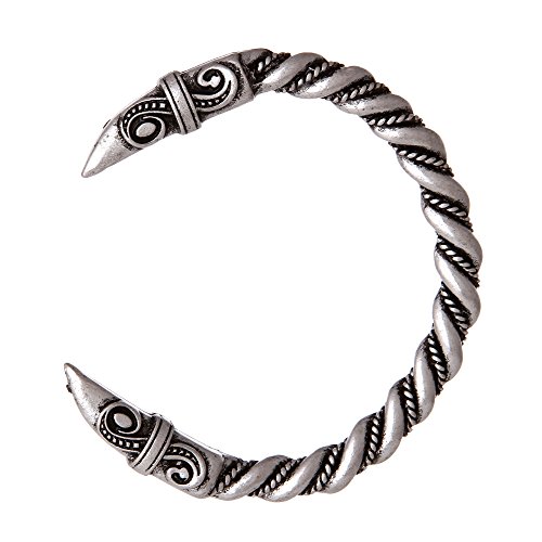 Product Cover QIANJI Vikings Raven Bracelet Bangle Cuff Nordic Twisted Wire Raven Wristband Jewelry