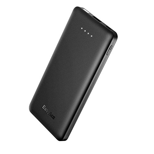 Product Cover EasyAcc Slim 10000 mAh Power Bank, QC 3.0 Quick Charge Portable Charger External Battery for iPhone Android and More - Black