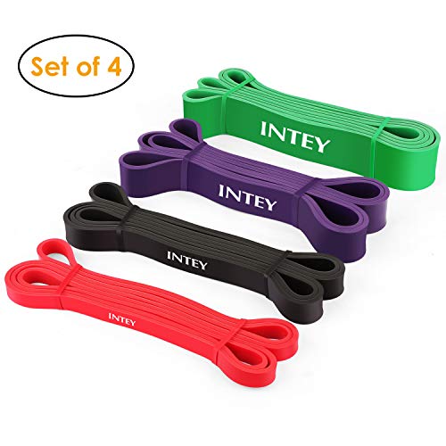 Product Cover INTEY Pull up Assist Band Exercise Resistance Bands for Workout Body Stretch Powerlifting Set of 4