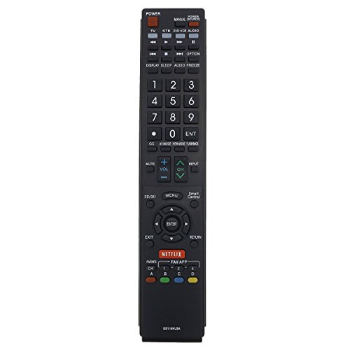 Product Cover Aurabeam GB118WJSA Replacement TV Remote Control for Sharp Television (RRMCGB118WJSA)