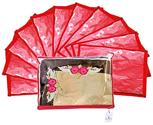 Product Cover Kuber Industries Non Wooven Single Saree Cover 12 Pcs Set Red