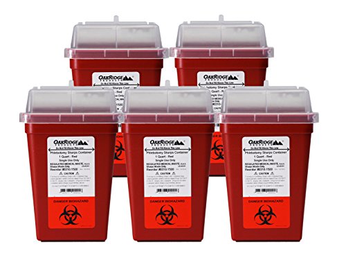 Product Cover OakRidge Products 1 Quart Size (Pack of 5) Needle and Syringe Disposal Container