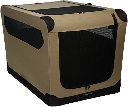 Product Cover AmazonBasics Portable Folding Soft Dog Travel Crate Kennel - 24 x 24 x 36 Inches, Tan