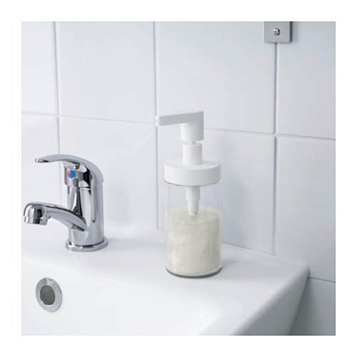 Product Cover IKEA TACKAN Soap Dispenser, White (Glass) 903.223.03, 8 oz,