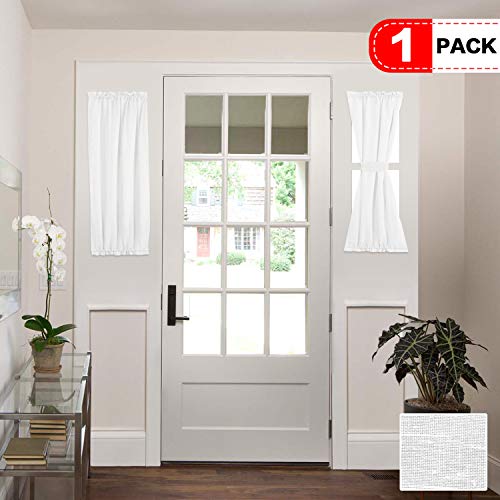 Product Cover H.VERSAILTEX Rich Linen Natural Blended Door Curtain Panel, Home Decorative French Door Curtains, Rod Pocket Top, Single Panel, 25