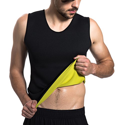 Product Cover Roseate Men's Body Shaper Hot Sweat Workout Tank Top Slimming Sauna Vest Neoprene Compression Thermal Shirt XXL Black