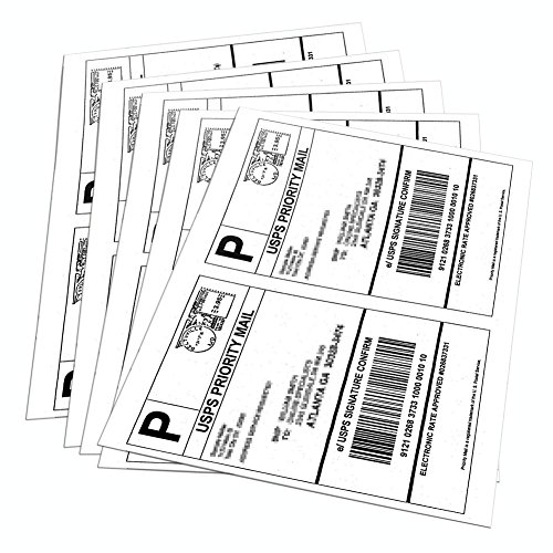 Product Cover 9527 Product Half Sheet Self Adhesive Shipping Labels for Laser & Inkjet Printers 8.5''x5.5'' White Blank Address Labels, 2 Labels per Sheet (1000 Labels)