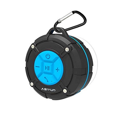 Product Cover ASIYUN Shower Speaker, Waterproof Speaker with 4H Playtime, Loud HD Sound, Portable Wireless Speaker with Suction Cup & Sturdy Hook, Built-in Mic, for Shower, Pool, Beach, Outdoor(Blue)