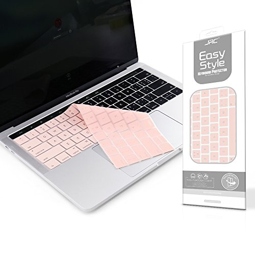 Product Cover VFENG Silicone Keyboard Skin Protector for MacBook Pro 13 Inch and 15 Inch with Touch Bar(A1706/A1707/A1989/A1990/A2159)-Pink Rose