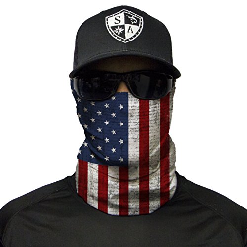 Product Cover S A - 1 UV Face Shield - American Flag - Multipurpose Neck Gaiter, Balaclava, Elastic Face Mask for Men and Women