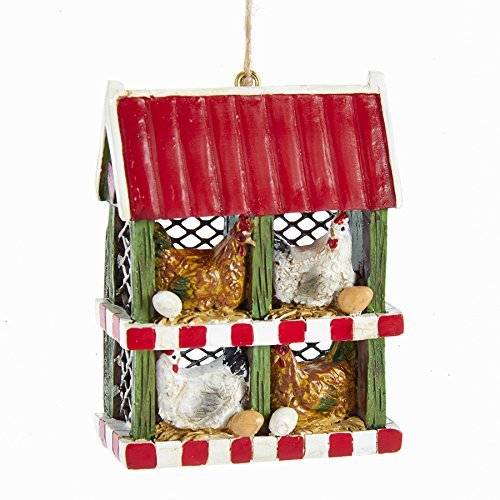 Product Cover Kurt Adler Chicken Coop with Chickens and Eggs Ornament