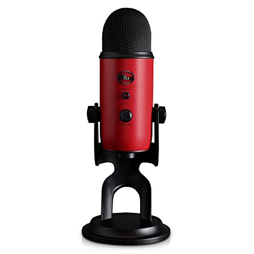 Product Cover Blue Yeti USB Mic for Recording & Streaming on PC and Mac, 3 Condenser Capsules, 4 Pickup Patterns, Headphone Output and Volume Control, Mic Gain Control, Adjustable Stand, Plug & Play - Satin Red