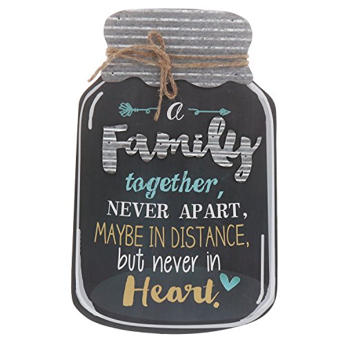 Product Cover Barnyard Designs Rustic Family Together Never Apart Mason Jar Decorative Wood and Metal Wall Sign Vintage Country Decor 14