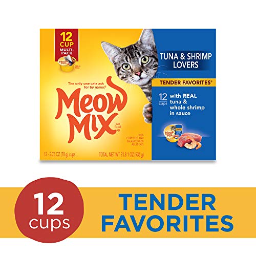 Product Cover Meow Mix Tender Favorites Wet Cat Food, 2.75 Ounce Cups, (12) 2.75 Oz. Cups