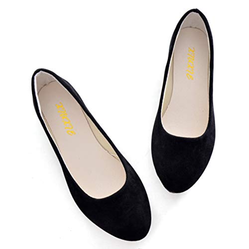 Product Cover Women's Classic Pointy Toe Slip On Solid Flats Shoes Cute Comfortable Ballet Shoes