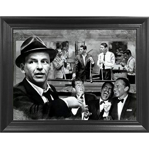 Product Cover The Rat Pack Shooting Pool 3D Poster Wall Art Decor Framed Print | 14.5x18.5 | Lenticular Posters & Pictures | Memorabilia Gifts for Guys & Girls Bedroom | Frank Sinatra, Dean Martin & Sammy Davis Jr