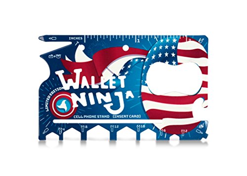 Product Cover LIMITED EDITION: USA PRIDE Wallet Ninja- 18 in 1 Credit Card Sized Multitool (#1 Best Selling in the World)