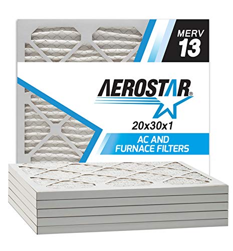 Product Cover Aerostar 20x30x1 MERV 13 Pleated Air Filter, Made in the USA, 6-Pack