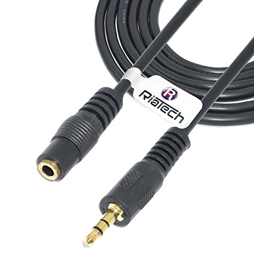 Product Cover RiaTech Gold Plated 3.5mm Stereo Audio Male to Female Extension Cable (9 Feet)