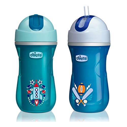 Product Cover Chicco Insulated Flip-Top Straw Sippy Cup 9oz 12m+ (2pk) - Teal/Blue