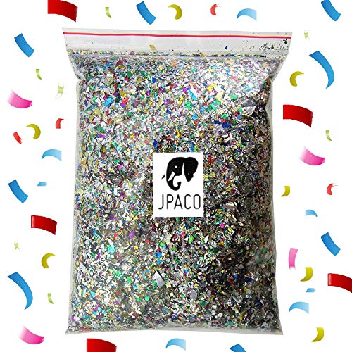 Product Cover JPACO Sparkle Metallic Confetti (300 Grams) - Jumbo Rainbow Foil Confetti Bag Perfect for New Years, Surprise Parties, Birthdays, Photoshoots, Engagements & Weddings