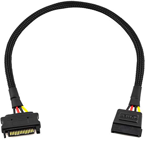 Product Cover CRJ SATA Power Extension Cable with High Density Black Sleeving 12