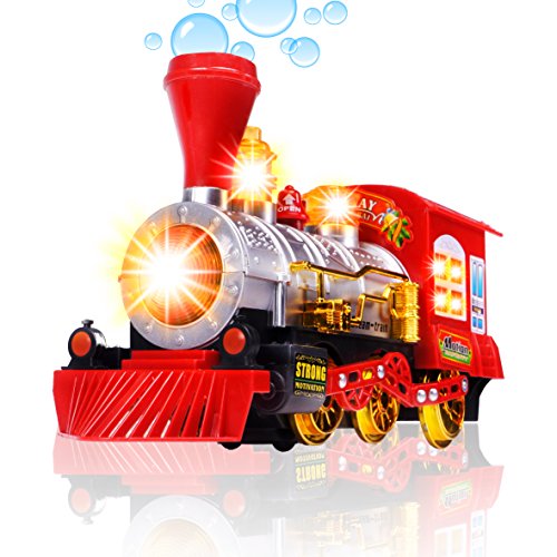 Product Cover CifToys Bubble Blowing Toy Train - Battery Powered Steam Bubbles Locomotive Engine Car- Colorful Lights & Fun Sounds - Constant Motion & Automatic Change of Direction - 3 and Up