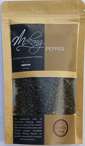 Product Cover Mekong Pepper Blended Gourmet Black Pepper - Medium - 4 Ounce - Rare Cambodian Peppercorns