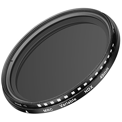 Product Cover Neewer 49MM Ultra Slim ND2-ND400 Fader Neutral Density Adjustable Lens Filter for Camera Lens with 49MM Filter Thread Size, Made of Optical Glass and Aluminum Alloy Frame