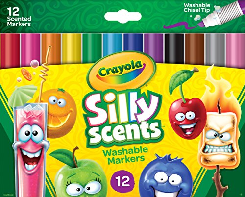 Product Cover Crayola Silly Scents Scented Markers, Washable Markers, 12Count, Gift for Kids, Assorted