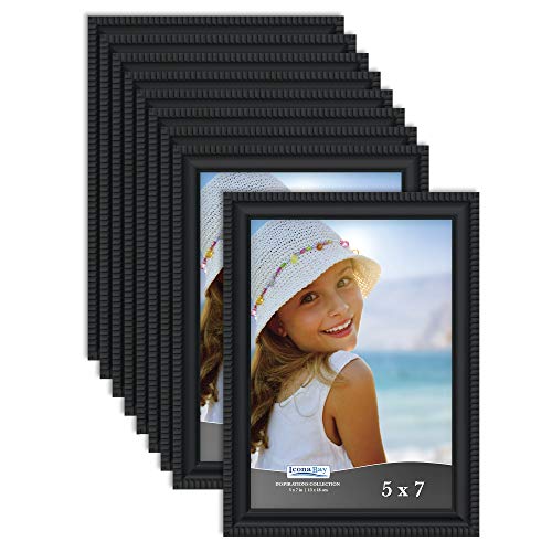 Product Cover Icona Bay 5x7 Picture Frames (12 Pack, Black) Picture Frame Set, Wall Mount or Table Top, Set of 12 Inspirations Collection