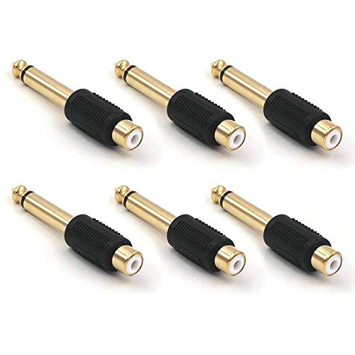Product Cover VCE 6-Pack 6.35mm Mono Plug Male to RCA Female Audio Adapter