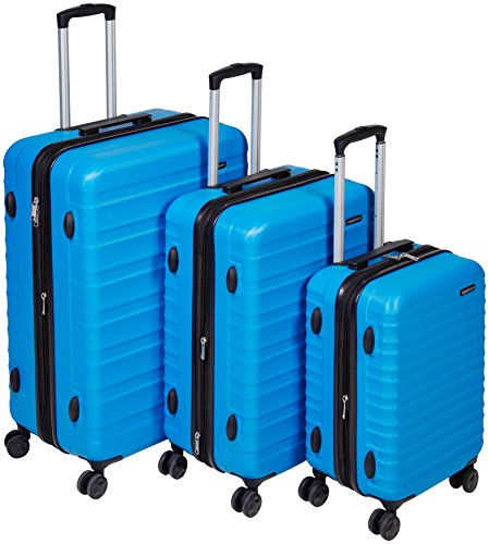 Product Cover AmazonBasics 3 Piece Hardside Spinner Travel Luggage Suitcase Set - Blue