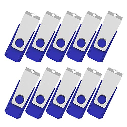Product Cover TOPSELL 10 Pack 2GB USB Flash Drives Flash Drive Flash Memory Stick Swivel USB 2.0 (2G, 10 PCS, Blue)