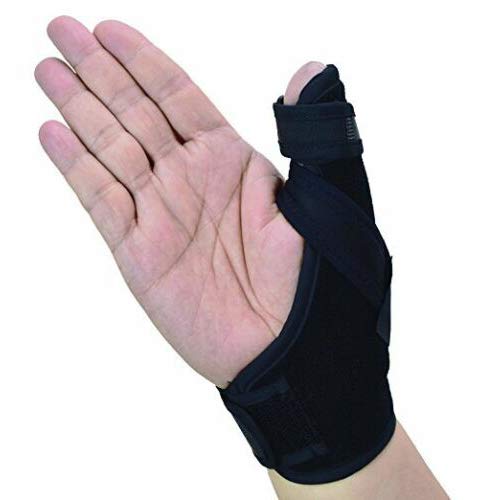 Product Cover Thumb Spica Splint- Thumb Brace for Arthritis or Soft Tissue Injuries, Lightweight and Breathable, Stabilizing and not Restrictive, Fits Both Hands, a U.S. Solid Product (Small/Medium)