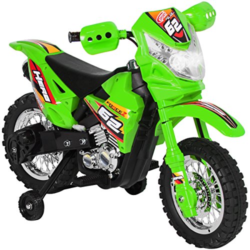 Product Cover Best Choice Products 6V Kids Electric Battery-Powered Ride-On Motorcycle Dirt Bike Toy w/ 2mph Max Speed, Training Wheels, Lights, Music, Charger - Green