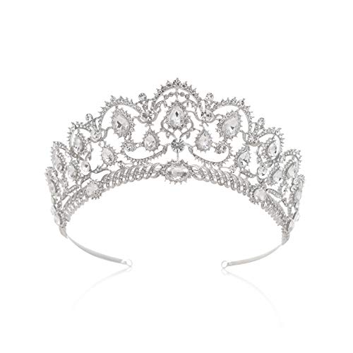 Product Cover SWEETV Crystal Silver Crown for Women - Rhinestone Queen Tiara for Wedding, Birthday, Prom, Pageant, Quinceanera, Costume Hair Accessories