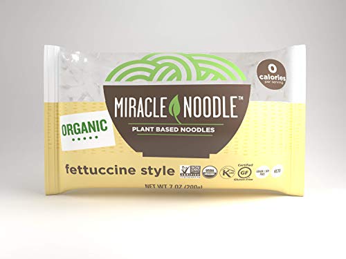 Product Cover Miracle Noodle Organic Shiritaki Konjac Fettuccine Pasta, 7 oz (Pack of 6), Low Carbs, Low Calorie, Gluten Free, Soy Free, Keto Friendly