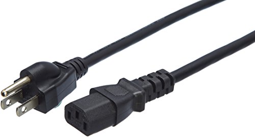 Product Cover AmazonBasics Computer Monitor TV Replacement Power Cord - 15-Foot, Black