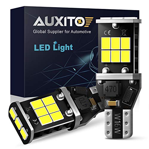 Product Cover AUXITO 912 921 LED Backup Light Bulbs High Power 2835 15-SMD Chipsets Error Free T15 906 W16W for Back Up Lights Reverse Lights, 6000K White (Upgraded, Pack of 2)