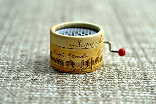 Product Cover Music Box decorated with music writting with the song La vie en Rose in a hand cranked mechanisms
